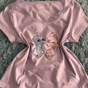 Disney Stitch & Angel "Soulmates" Baby Tee Women’s size XL.